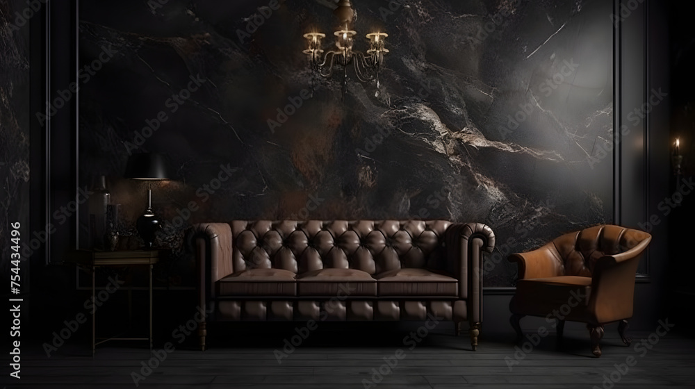 A backdrop of deep black adorned with a marbled vintage grunge texture - obrazy, fototapety, plakaty 