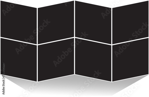 8 collage rectangle shape book photo frame template  vector illustration