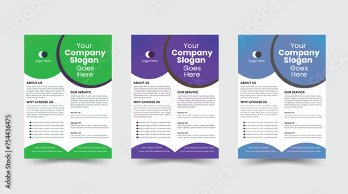 Corporate business flyer pamphlet brochure design layout space using Geometric shapes for photo background, vector illustrator template in conference business flyer, leaflet Flyer in A4 with Bleed