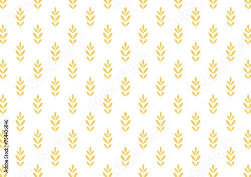 Abstract floral pattern. Geometric leaf ornament. Graphic modern pattern. Gold and white vector background.