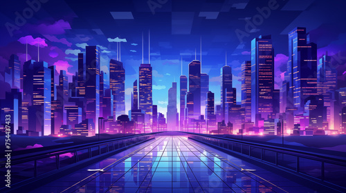 Dusk Descends on Neon Metropolis