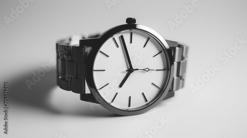 wristwatch with a stainless steel band