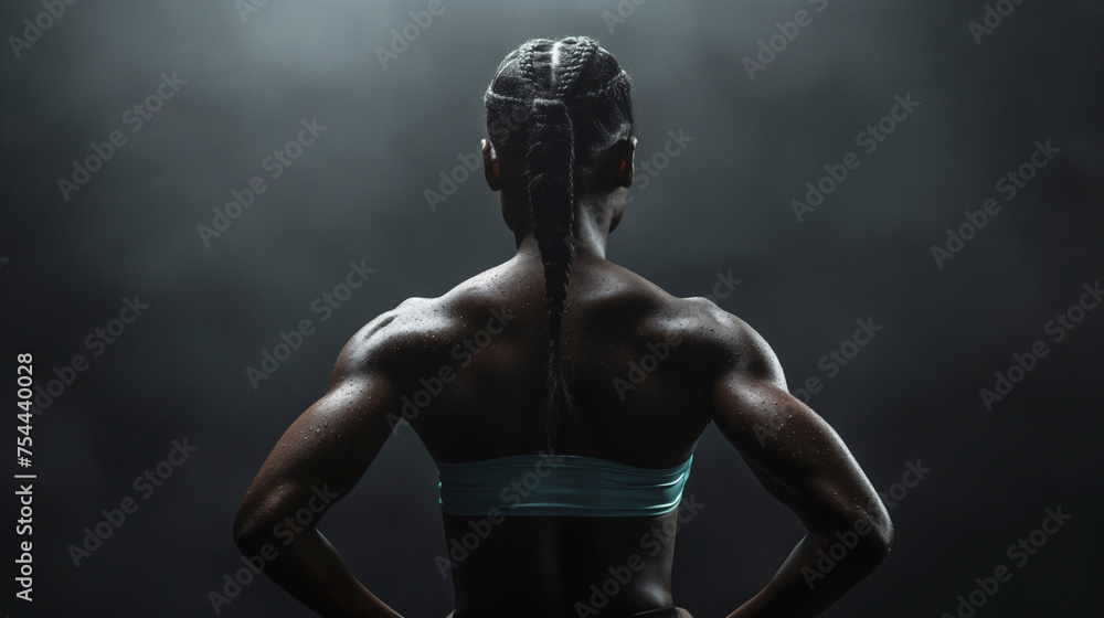 Obraz premium Espalda de una deportista musculosa
