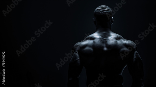 Espalda de un deportista musculoso