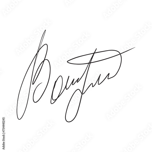 Fake autograph samples. Hand-drawn signatures, examples of documents