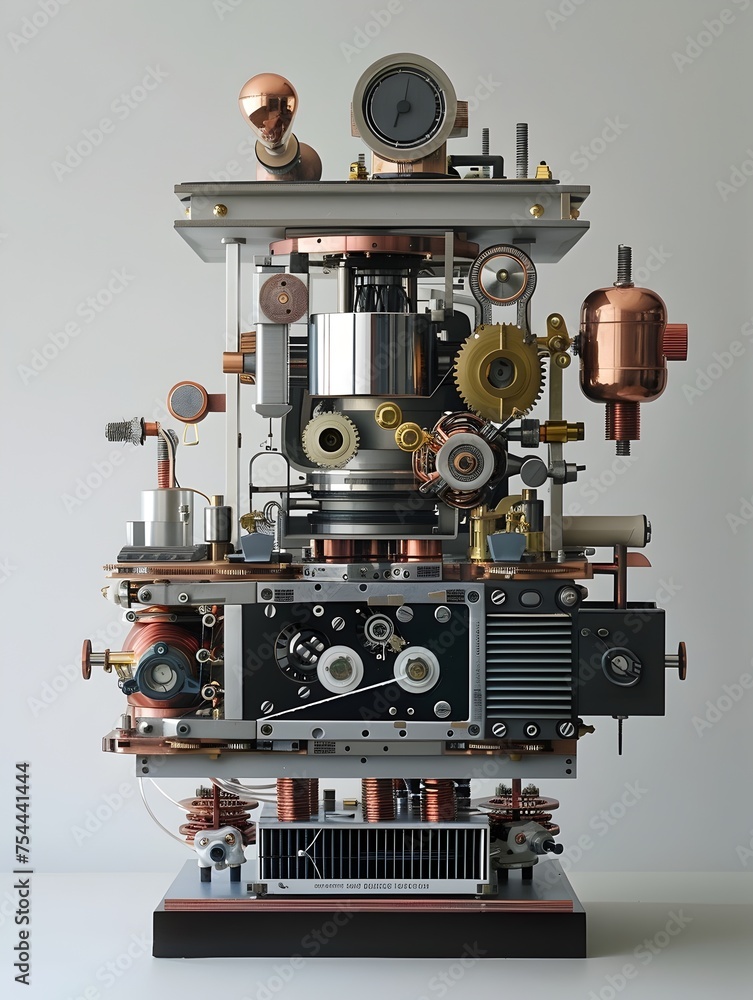 Electrical Generator as a Work of Art and Steampunk Steam Engine Sculpture, To convey the intersection of art and technology through detailed and