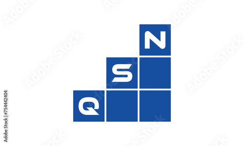 QSN initial letter financial logo design vector template. economics, growth, meter, range, profit, loan, graph, finance, benefits, economic, increase, arrow up, grade, grew up, topper, company, scale photo