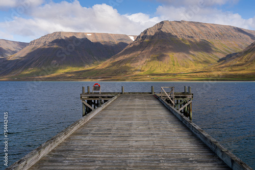 Wallpaper Mural Önundarfjörður Pier, fjord and mountains in Westfjords, Iceland Torontodigital.ca