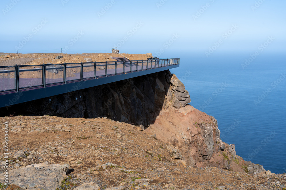 Viewing platform on top of Bolafjall mountain (622 m above sea level), Westfjords, Iceland Viewing platform on top of Bolafjall mountain (622 m above sea level), Westfjords, Iceland