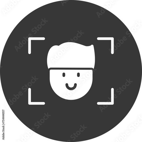 Facial Recognition Glyph Inverted