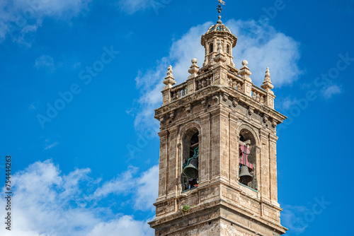 VALENCIA , SPAIN - DECEMBER 8, 2021: historical buildings in Valencia old town