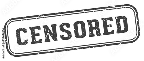 censored stamp. censored rectangular stamp on white background