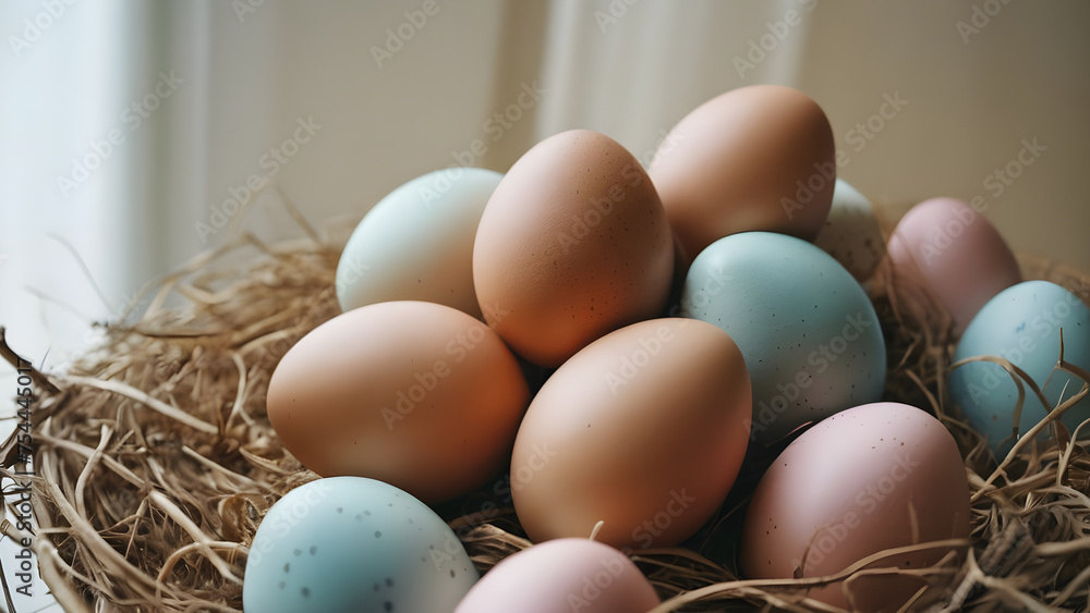 nest full of painted easter eggs nest full of painted easter eggs