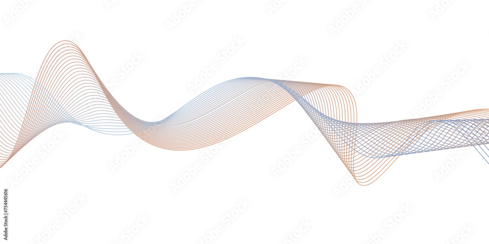 Fototapeta premium abstract color gradient wave on white background,Modern technology background, wave design.Creative unusual background with abstract gradient wave lines,Abstract pink lines background vector illustr