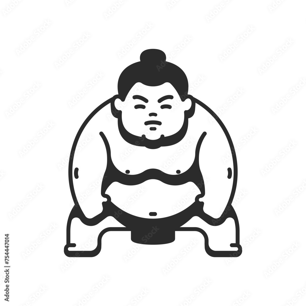 Sumo wrestler cartoon style. Sumo mascot icon design Sumo wrestler cartoon style. Sumo mascot icon design