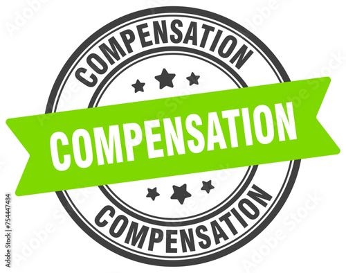 compensation stamp. compensation label on transparent background. round sign