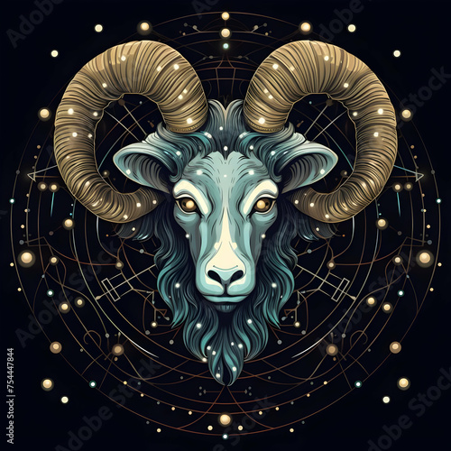 Aries, horoscope sign, intricate details, design, generative ai