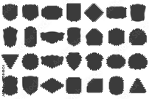 Set of vintage label and badges shape collections. Vector. Black template for patch, insignias, overlay.