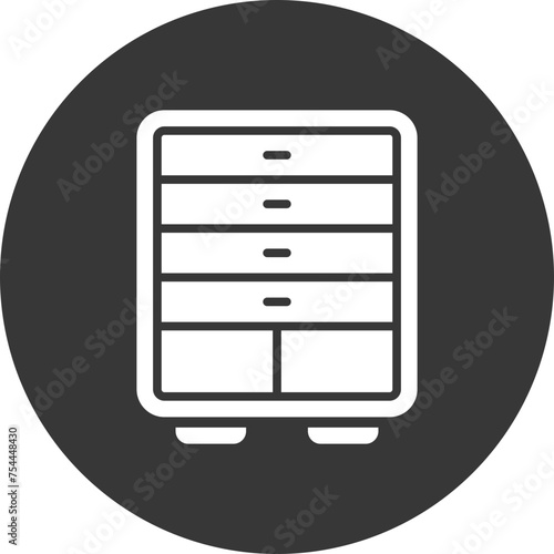 Chest Of Drawers Glyph Inverted