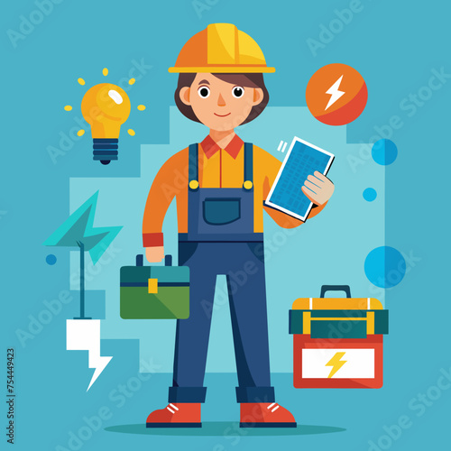 worker with clipboard and tools © MD