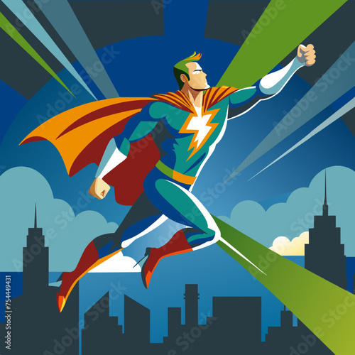 Superhero Flying always Ready to Save the Day
