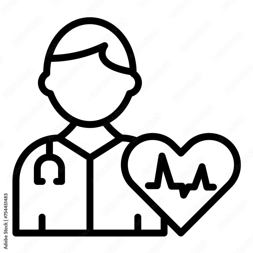 Vector Design Cardiologist Icon Style Vector Design Cardiologist Icon Style