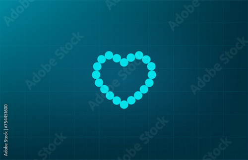 Heart symbol. Vector illustration on a blue background. Eps 10