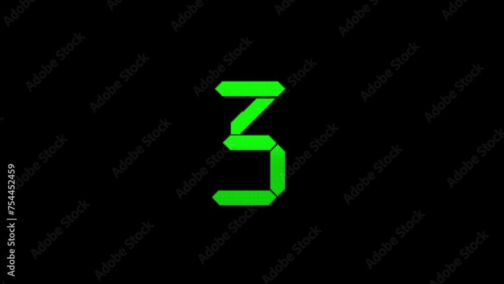 9 seconds count green on black background 9 seconds count green on black background