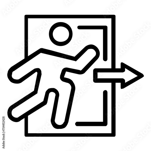 Vector Design Emergency Exit Sign Icon Style