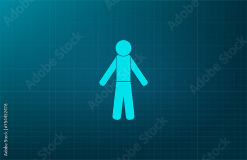 Man, avatar symbol. Vector illustration on a blue background. Eps 10