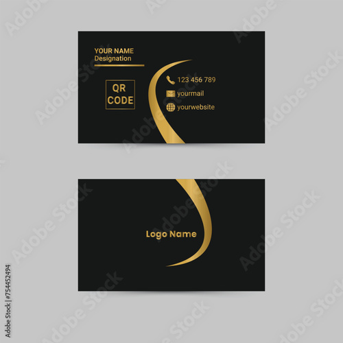 Premium luxury golden dark business card
