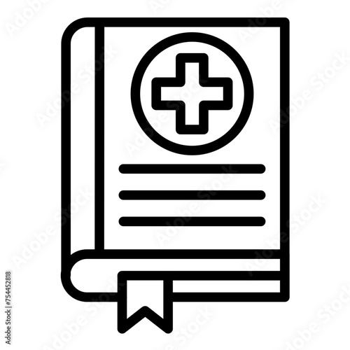 Vector Design Medical History Book Icon Style