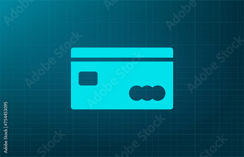 Credit card, ATM symbol. Vector illustration on a blue background. Eps 10