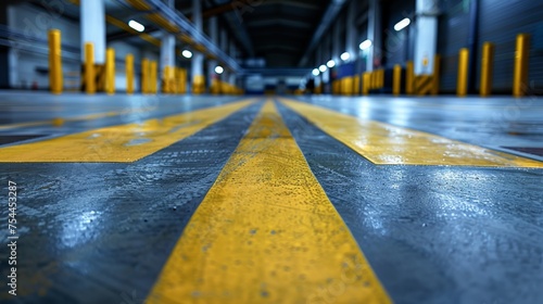 Yellow Markings on Warehouse Floor