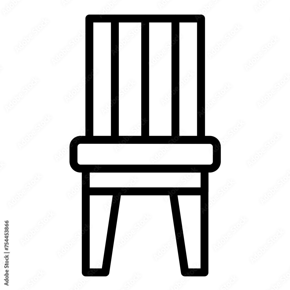 Vector Design Slat Back Chair Icon Style Vector Design Slat Back Chair Icon Style