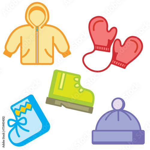 Cute Baby and Kid Icons Set - Clothing