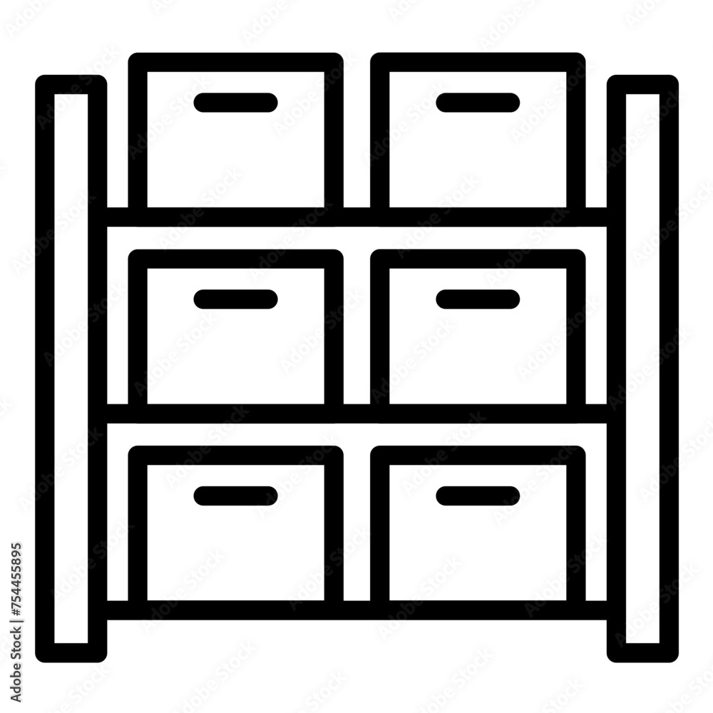 Vector Design Shelving System Icon Style Vector Design Shelving System Icon Style