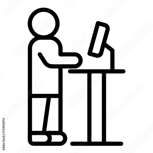 Vector Design Standing Desk Icon Style