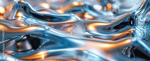 Close-up of a liquid metal, showcasing its ability to change shapes and conduct electricity for reconfigurable electronics photo