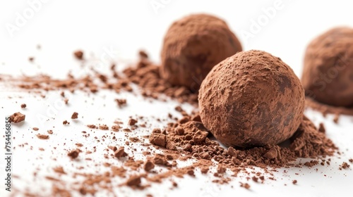Exquisite Scoop of Cocoa Powder on a White Surface