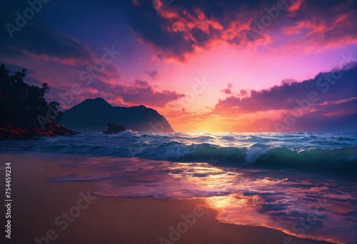 sunset over the sea © Fahad