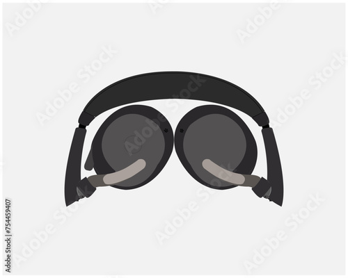 graphic icon sign symbol element head music headset. Earphone blue tooth icon design. Earphone icon in modern flat style design. Vector illustration.