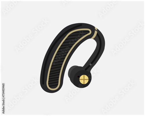graphic icon sign symbol element head music headset. Earphone blue tooth icon design. Earphone icon in modern flat style design. Vector illustration.