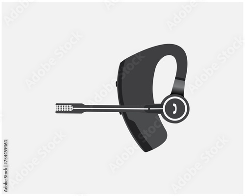 graphic icon sign symbol element head music headset. Earphone blue tooth icon design. Earphone icon in modern flat style design. Vector illustration.