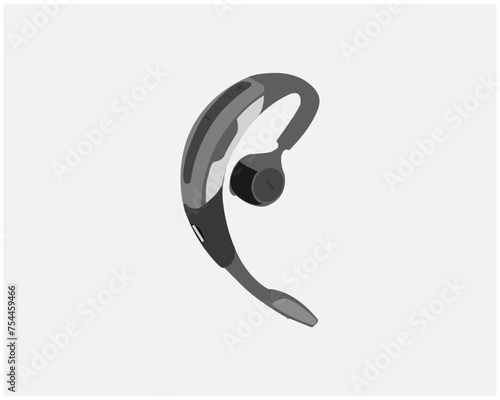 graphic icon sign symbol element head music headset. Earphone blue tooth icon design. Earphone icon in modern flat style design. Vector illustration.
