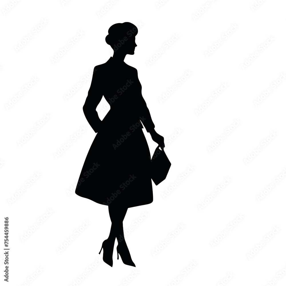  silhouette  of beautiful  girl