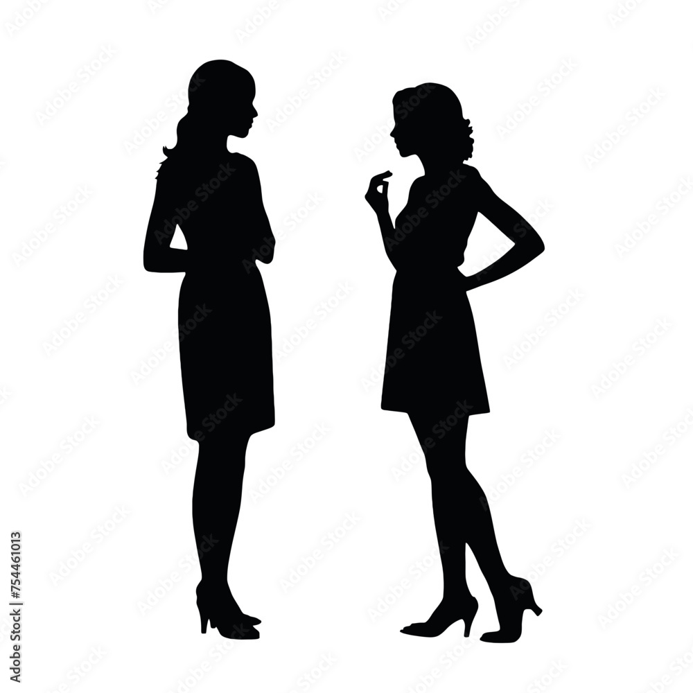 businesswoman silhouette  - vector
