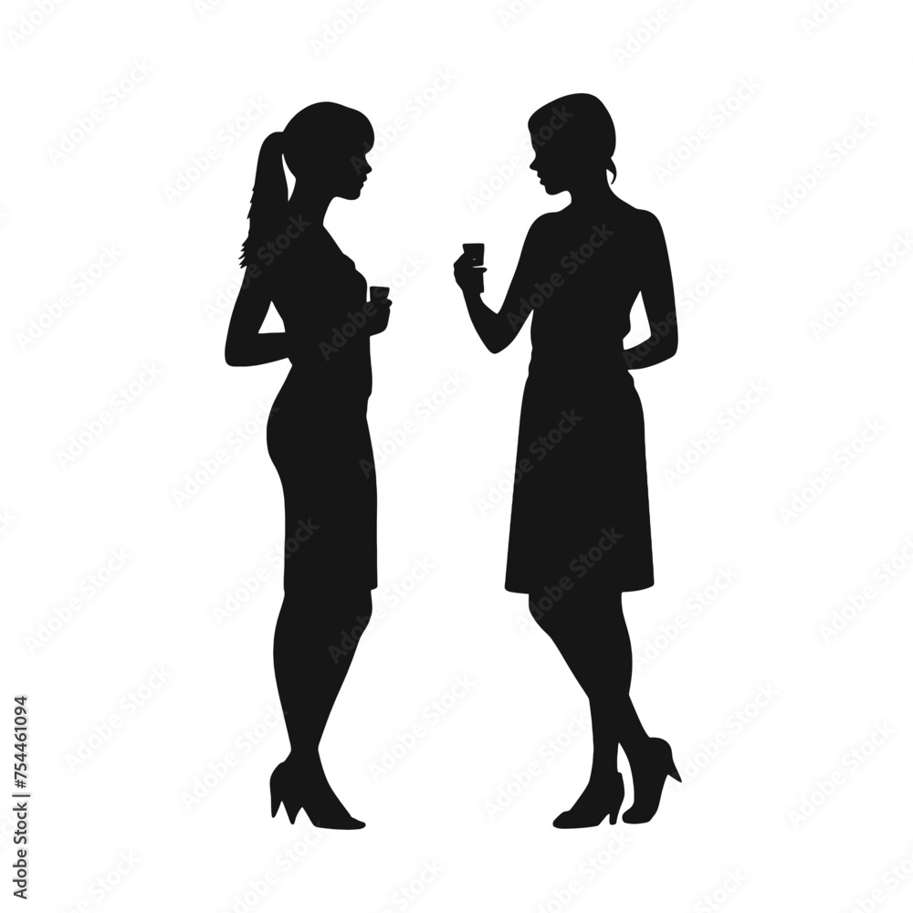 businesswoman silhouette  - vector