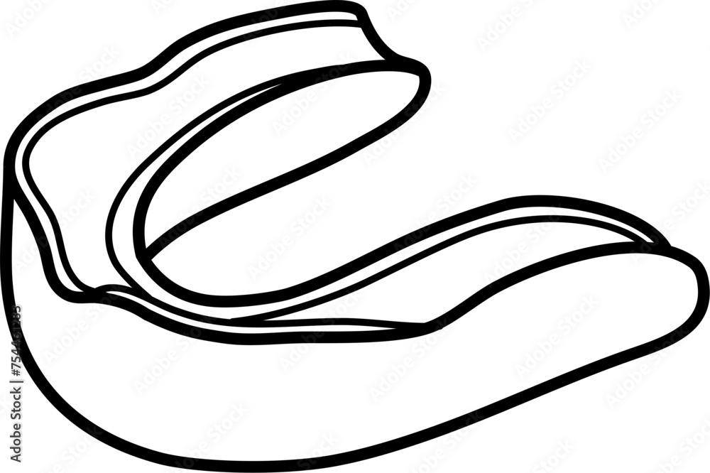 Mouthguard Outline Vector Illustration Mouthguard Outline Vector Illustration