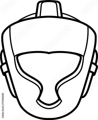 Headguard Outline Vector Illustration